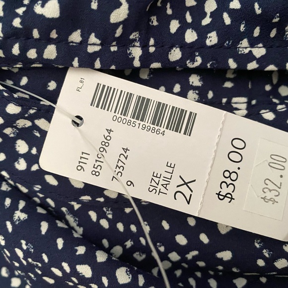 Sleeveless navy and white 2 x blouse - Picture 3 of 3